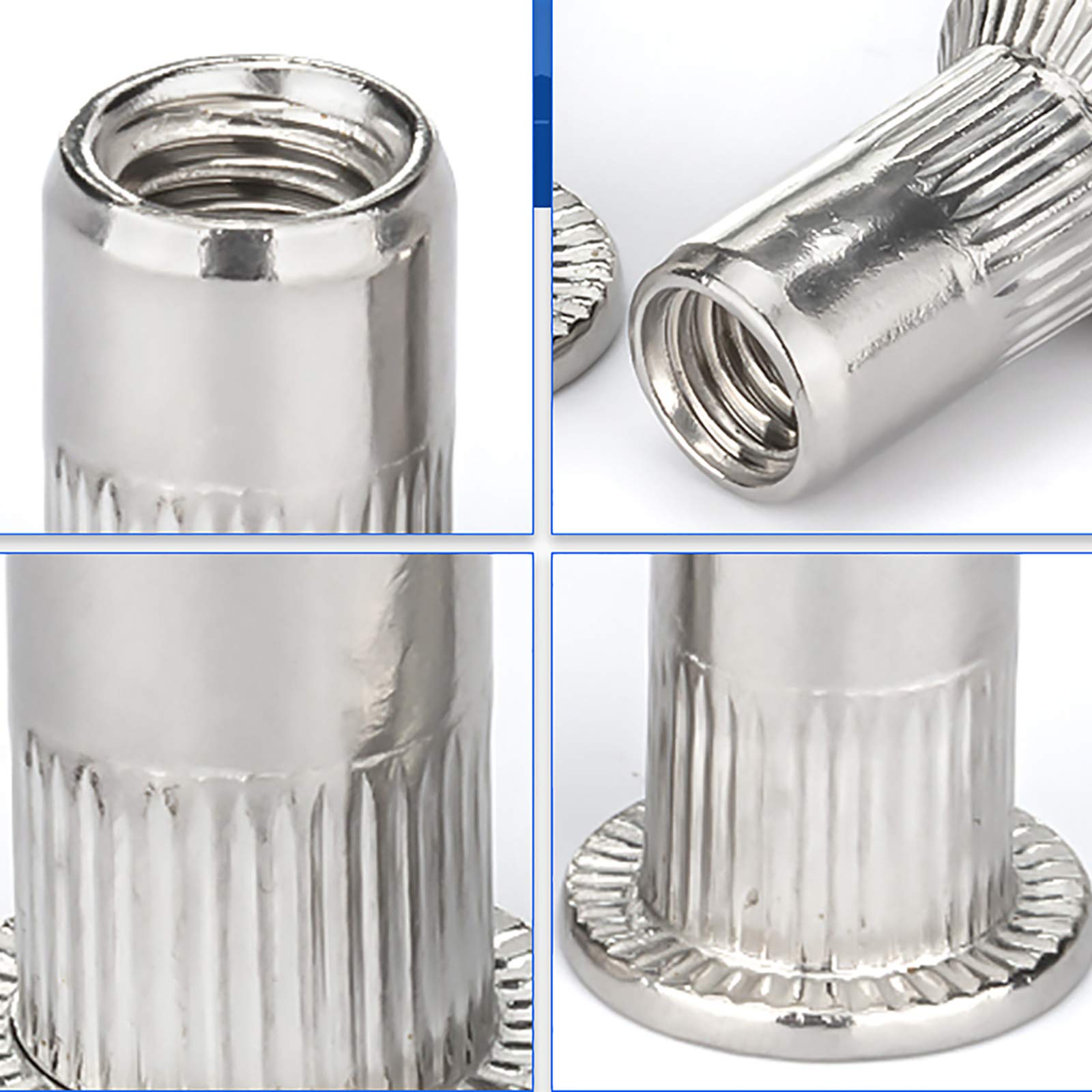 Threaded Inserts Stainless Steel Flat Head Threaded Rivet Nuts Blind ...