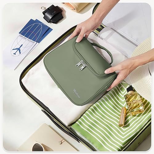 Miniatura 7 de Neceser de viaje para mujer, bolsa de viaje grande de gran apertura para artículos de tocador, bolsa de cosméticos resistente al agua, organizador