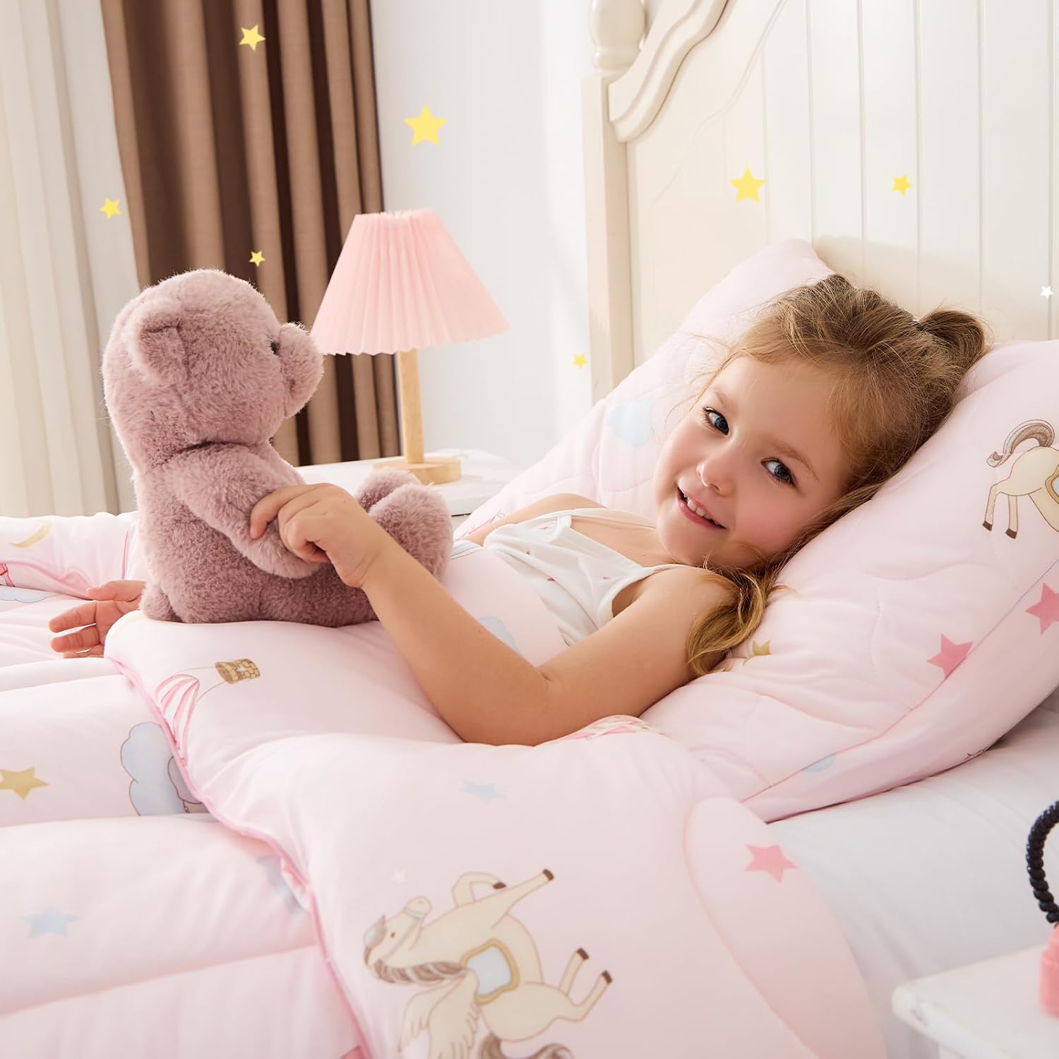 Bestier Kids Comforter Set - 2 Pieces Toddler Bedding Sets for Boys and Girls, Sorona® Natural Plant Fiber Comforter Sets with Oeko-TEX® Certification, Kids Toddler Size Comforter Sets, 42“x57”