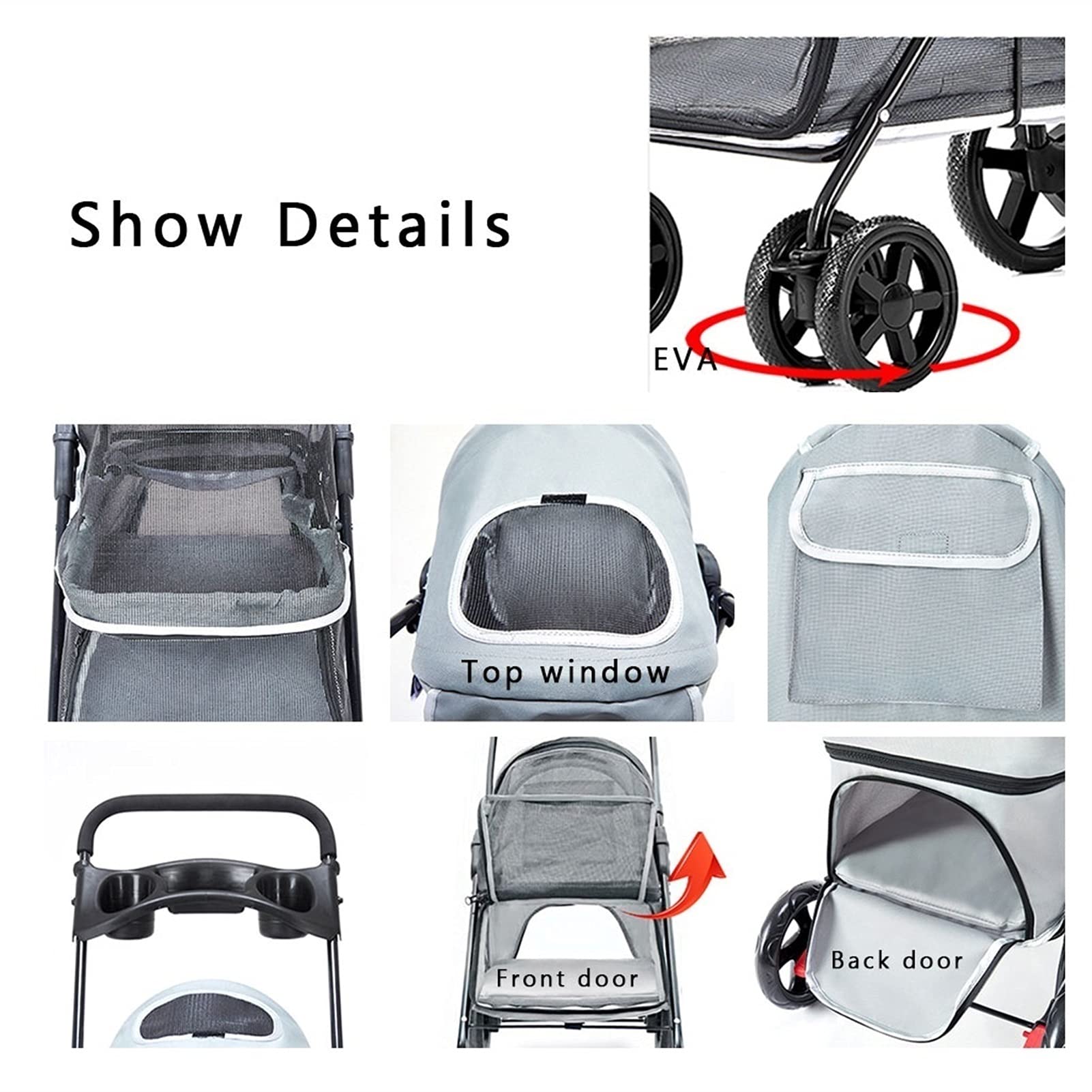 Cochecito Para Perros Pequefios, Cochecitos Para Perros Con Cubierta Lluvia, Pet Gear Cochecitos Para Gatos Perros Lujo Engranaje Mascota, Tela De Oxford, Marco De Hierro Fino ( Color : Zebra )