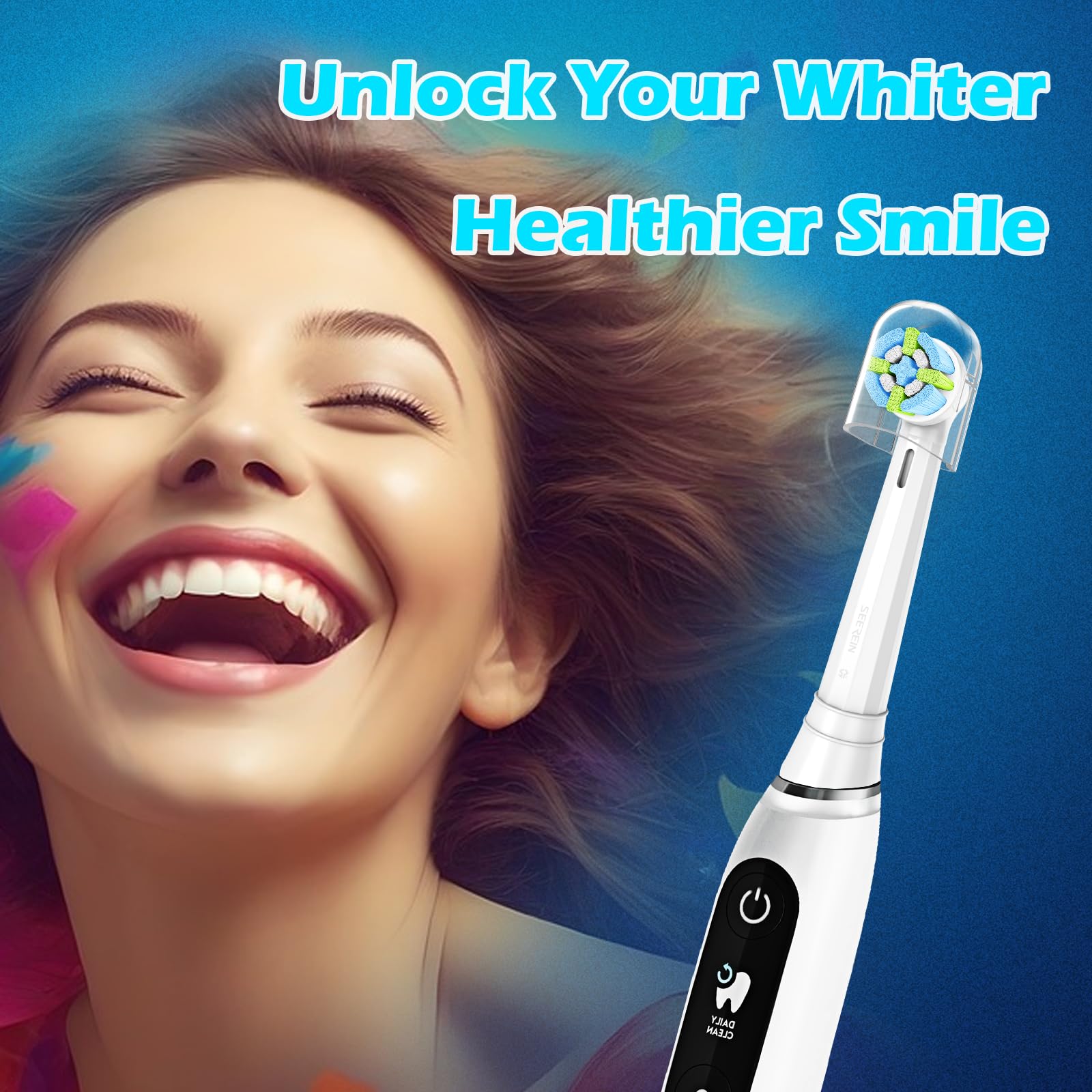 Testine di ricambio compatibili con spazzolini elettrici Braun Oral B iO, compatibili con spazzolini elettrici Oral B IO 3 4 5 6 7 8 9 10, morbide, nero/bianco, confezione da 8