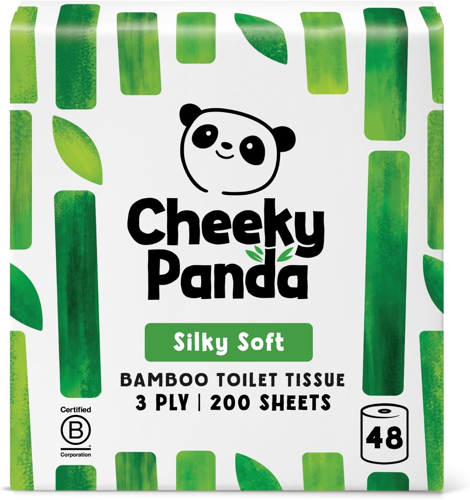 Bamboo Toilet Paper 3-Ply Bulk Pack | 48 Rolls x 200 Sheets | Toilet Paper Plastic-Free Packed | Eco Toilet Paper