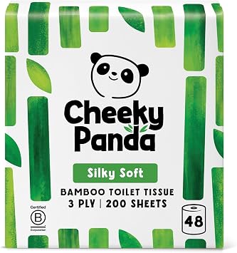 The Cheeky Panda Bamboo Toilet Rolls Bulk Buy โ 48 Rolls of 3 Ply Toilet Paper | Plastic Free Packaging and Sustainable Tissue Paper | Compostable Loo Roll