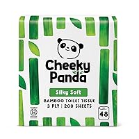 The Cheeky Panda Carta Igienica Bamboo | 48 x Rotoli Carta Igienica 3 Veli | 200 Soffici