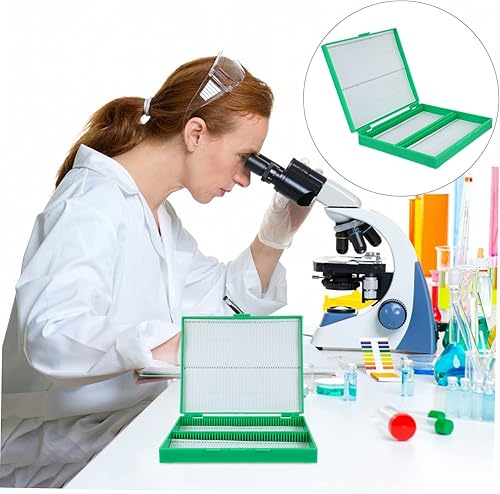 Miniatura 4 de Gatuida 3 unids Slice Box Cajas de almacenamiento de diapositivas Cajas Organizadoras Microscopios Microscopio Slide Holder Histología Slide Cover