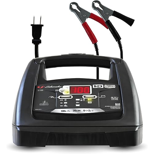 Schumacher Electric 6A Car Battery Charger and 100A Engine Starter, 6-in-1 Solution, Maintainer, 30A Boost, for 6V/12V Power Sport, Automotive, and Marine Batteries, SC1308