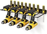 POKIPO Heavy Duty Power Tool Organizer Wall Mount - Drill Holder Rack for Garage Workshop Storage, Holds 50 lbs (Black 1-Tier)