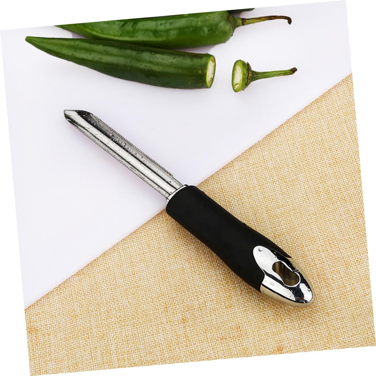 COLLBATH 2pcs Heavy Duty Pepper Core Removers for Kitchen Stainless Steel Corer Tool for Peppers Fruits Easy to Use Core Removing Tool