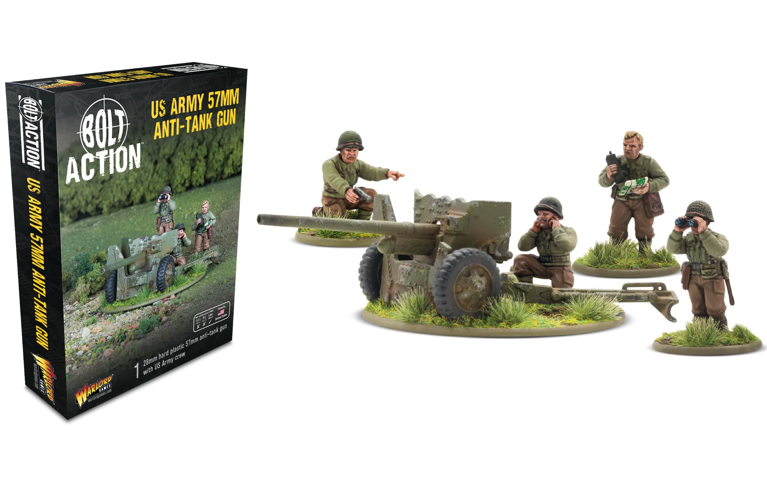 Warlord Games US Army 57mm anti-tank gun Plastic Miniature Bolt Action