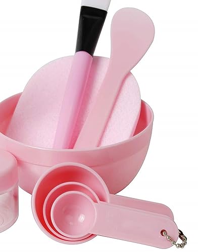 SAVBIN Juego de tazones para mezclar faciales que incluye espátula, cepillo y taza de medición para spa, salón y uso doméstico