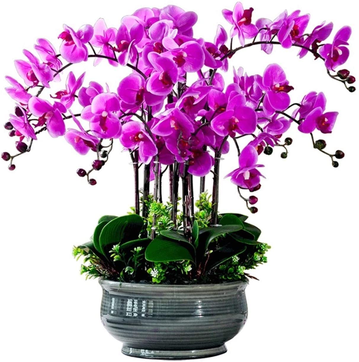 Künstliche Phalaenopsis-Blume mit Topf, große Kunststoff-Orchidee für Zuhause, Hotel, Hochzeit, Party, Tischdekoration, Mittelstück