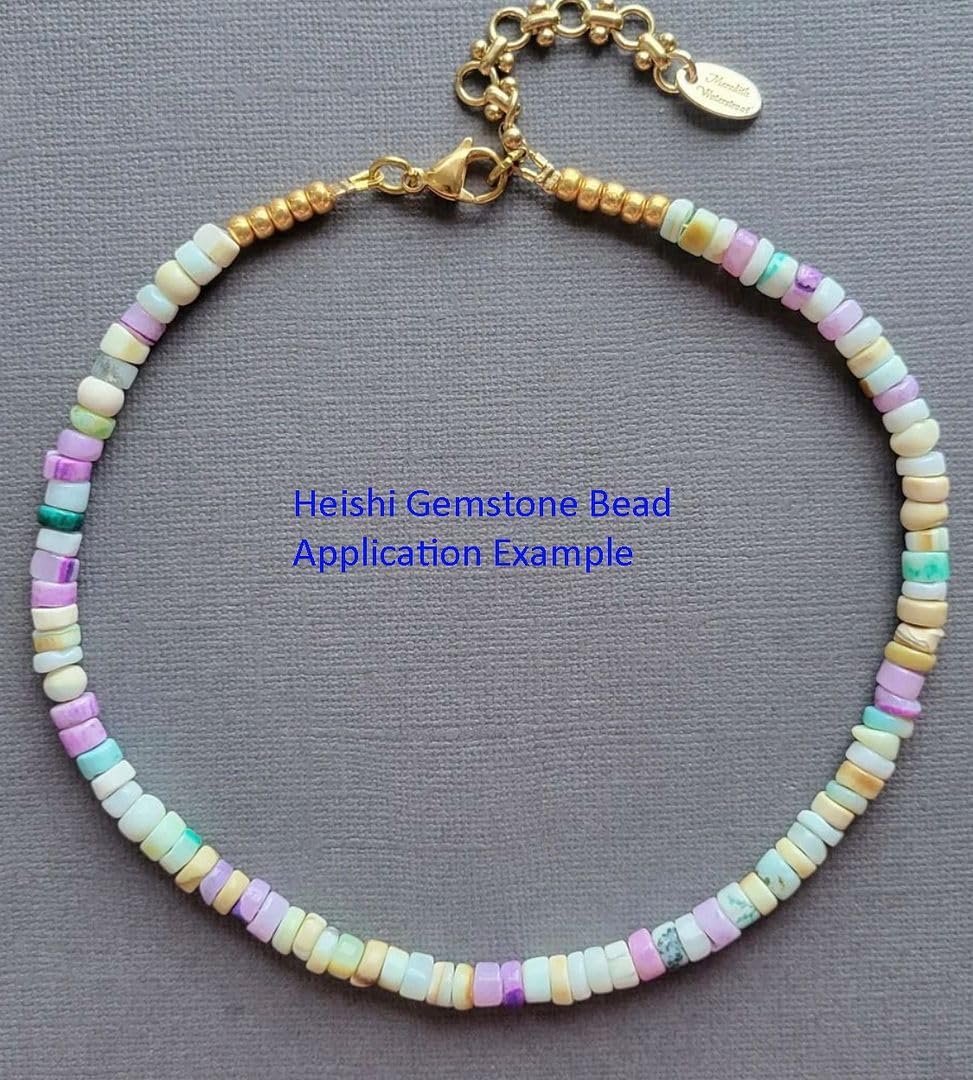 Adabele 14.5 Inch Natural Turquoise Blue Howlite Healing Gemstone 4mm x 2mm Small Heishi Tube Rondelle Beads Gem Stone Spacer (150-160pcs) for Jewelry Making GH-C17 - Image 6