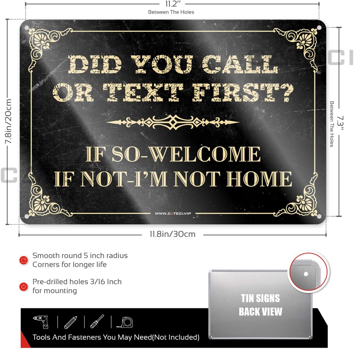 "Did You Call or Text First" - Funny Metal Decor Sign 12x16in Gift Idea image 3