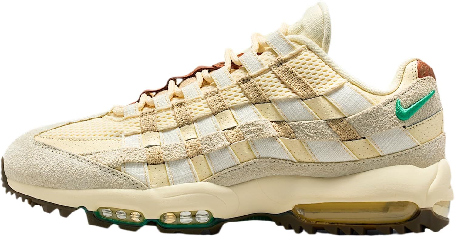Nike Air Max 95 Golf 'Waste Management Open' Shoes (IB6895-100, Coconut Milk/Sail/Summit White/Stadium Green)