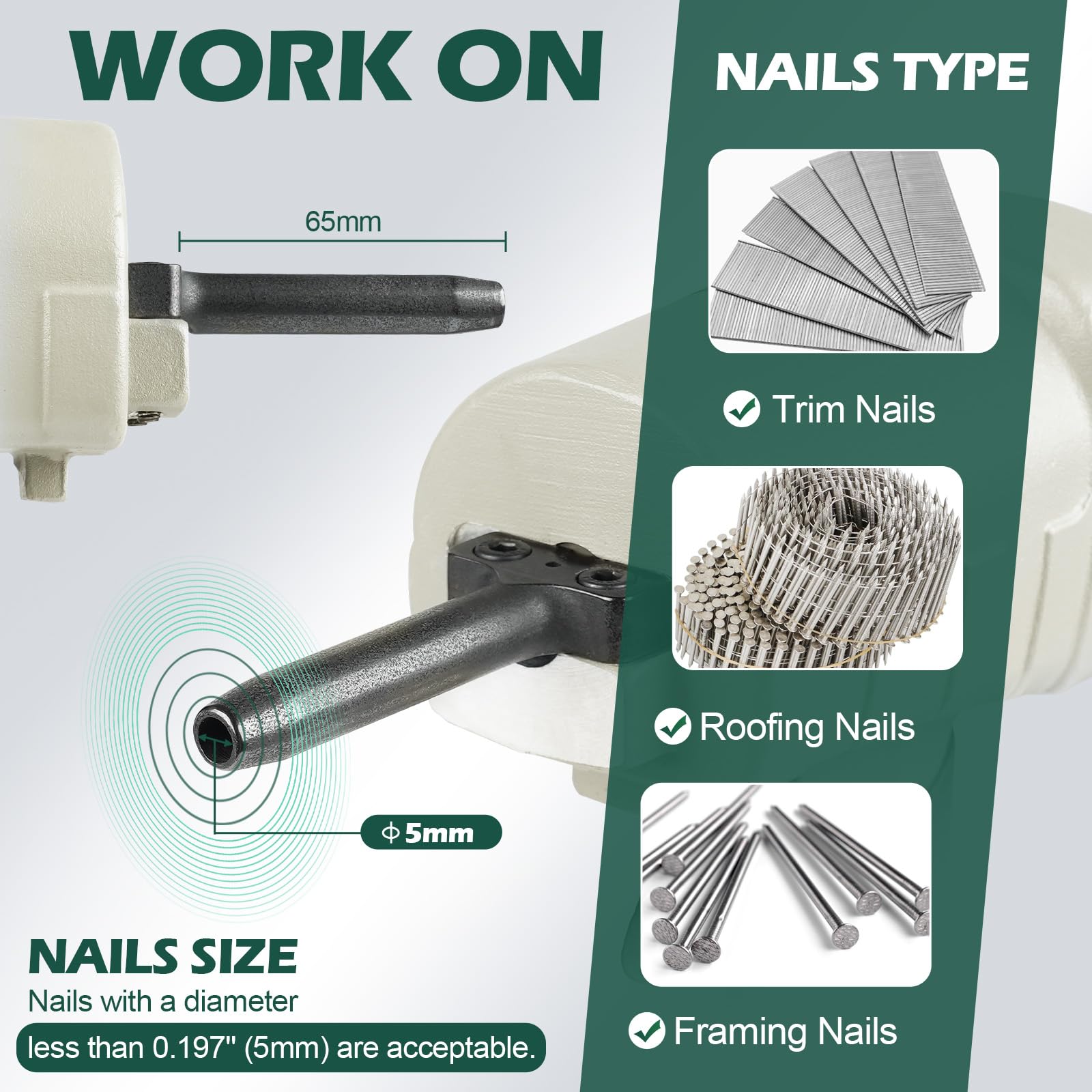 Estrattore Chiodi Pneumatico Woodpecker WTB60 - Professionale, Per Legno E Pallet - Foto 4