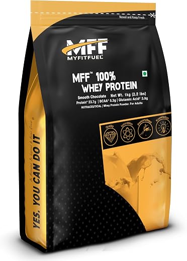 MyFitFuel MFF 100% Whey Protein | 1 Kg, 30 Servings (Smooth Chocolate) | Contains Isolate Protein