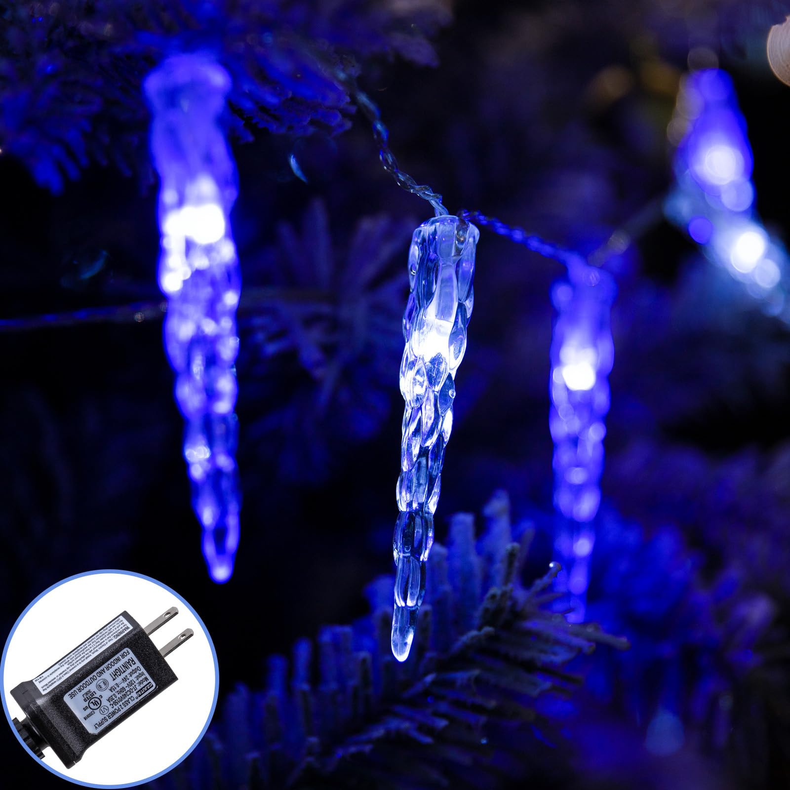 50 Tubes Icicle Christmas Lights Indoor, 25ft Small Icicle Lights