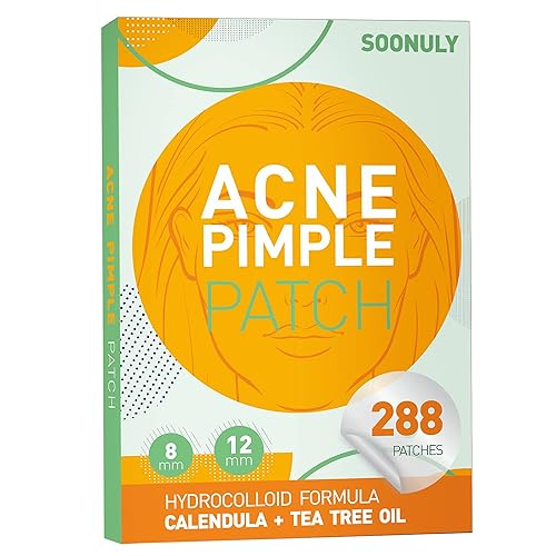 Soonuly Parches de espinillas para acné para cara, 288 parches hidrocoloides para acné con caléndula y aceite de árbol de té para calcomanías de