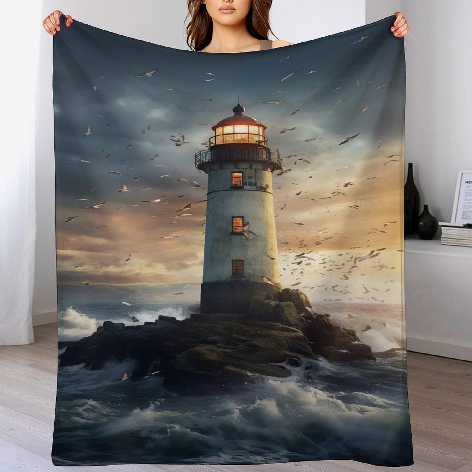 Manta gruesa muy suave y cálida con impresión 3D de franela transpirable de 180 x 200 cm