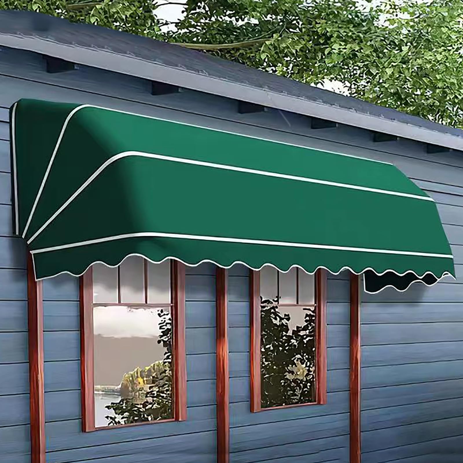 Awning Canopies Manual Retractable Awning, Curved Roofing Rain Shelter Window door Awnings Uv-resistant And Waterproof Fabric Awning, Outdoor Awning For Outside Balcony Garden Porch C 80×60×60cm