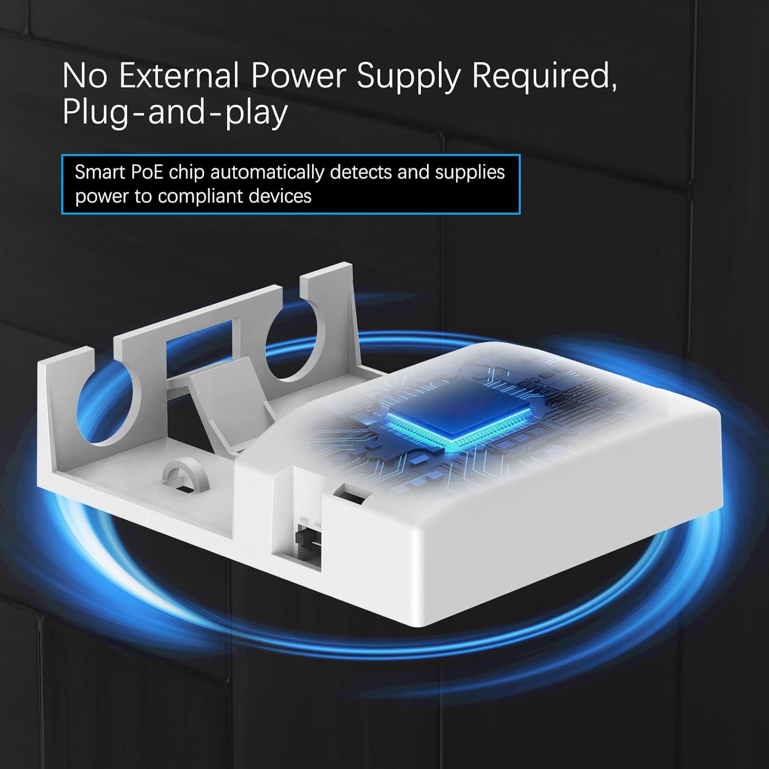 Gigabit PoE Outdoor Waterproof Extender 5 Port, 1 PoE in & 4 PoE Out 90W Ethernet Passthrough Switch, IEEE 802.3af/at/bt Compatible, Plug and Play, Wall Mount