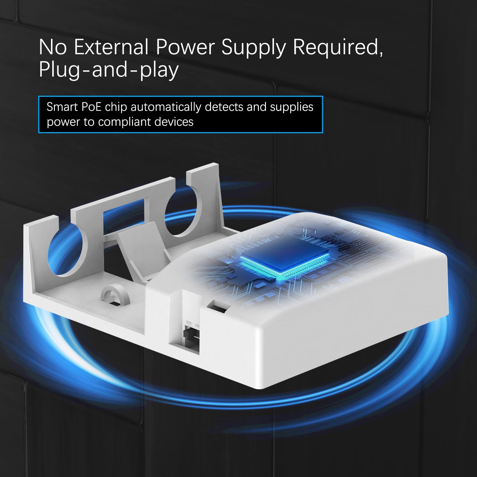 Gigabit PoE Estensore Impermeabile Esterna 5 Porte, 1 PoE In & 4 PoE Out 90W Ethernet Passthrough Switch, IEEE 802.3af/at/bt, Plug and Play, Montaggio a Parete