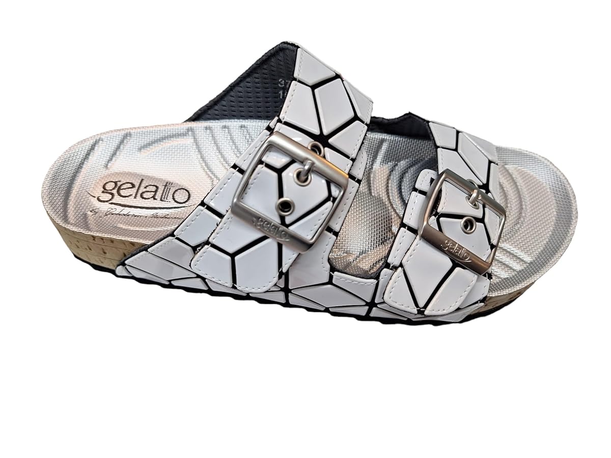 Gelattto Ciabatte Gelatto Woodstock Pixel 2 (Bianco, Sistema Taglie  Calzature EU, Adulto, Numero (range), Larga, 37, 38) : Amazon.it: Moda