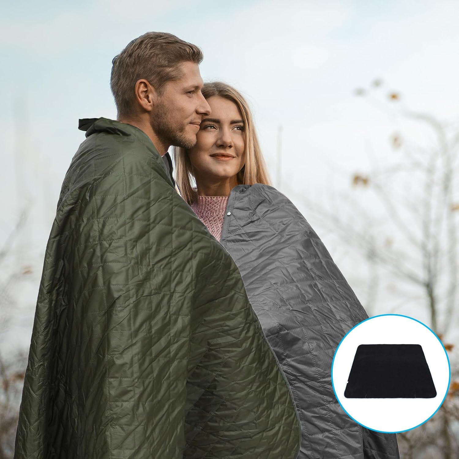 Preboun 4 Pack Large Waterproof Stadium Blankets Thick Warm Fleece Picnic Camping Blankets for Cold Weather Football Games Concerts Beach Outdoor Activities Homeless Donations(Multi)