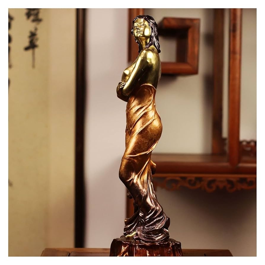 Amazon.co.jp: 真鍮像 魅力的な美人装飾 女性 ブロンズ像 家庭