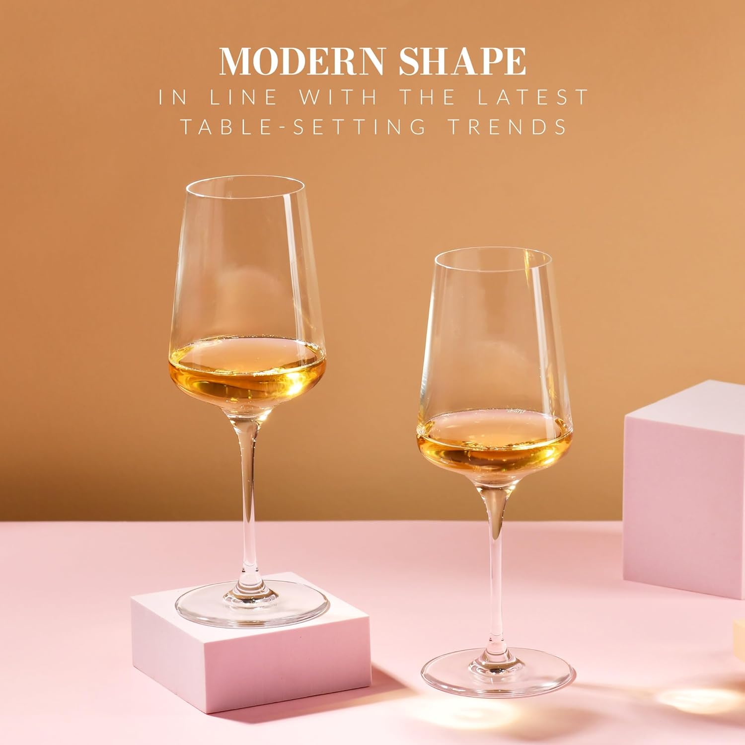 Krosno White and Sparkling Wine Glasses, 6 piece set, 13.52 oz, Infinity Collection, Elegant, Crystal Glass, Lead-free Glass, Dishwasher Safe, Made in Europe