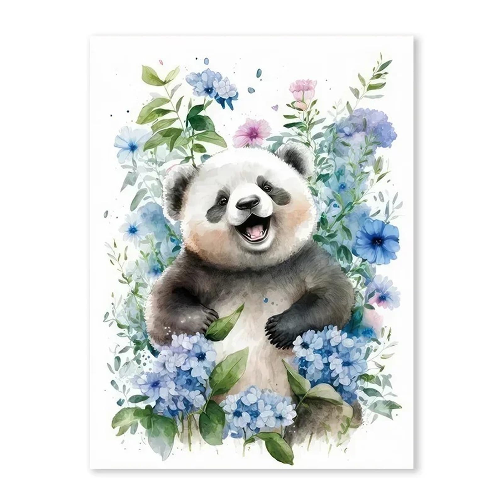 XENITE Wall Art Canvas Prints Elephant Panda Tiger Koala Cat Cartoon Animal Watercolor Posters Nursery Canvas Painting Wall Art Print Pictures Baby Room Decor(F,40X50cm)