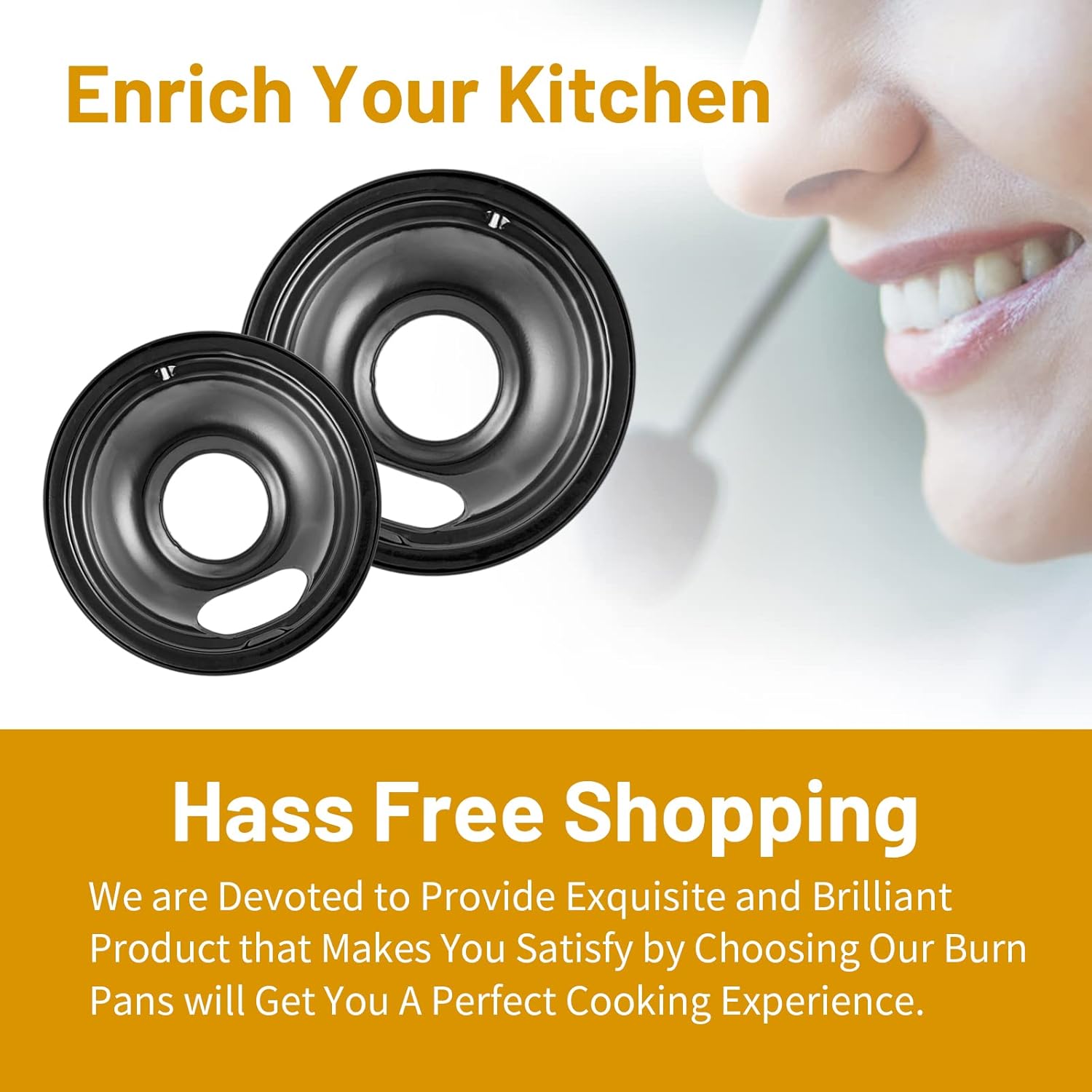 4 Pack Black Cooktop Drip Pans, Compatible with GE Hotpoint Stove. Include 2 Pcs 6'' Range Replacement Drip Pans and 2 Pcs 8 '' Burner Drip Pans for Electric Stove Top : Everything Else