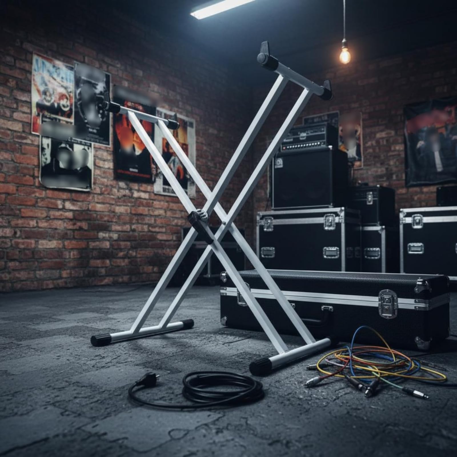 predolo Weißer X-Keyboardständer stabil höhenverstellbarer Keyboardständer schwer belastbar zweirohriger Klavierständer für zu Hause, Proberaum, Studio