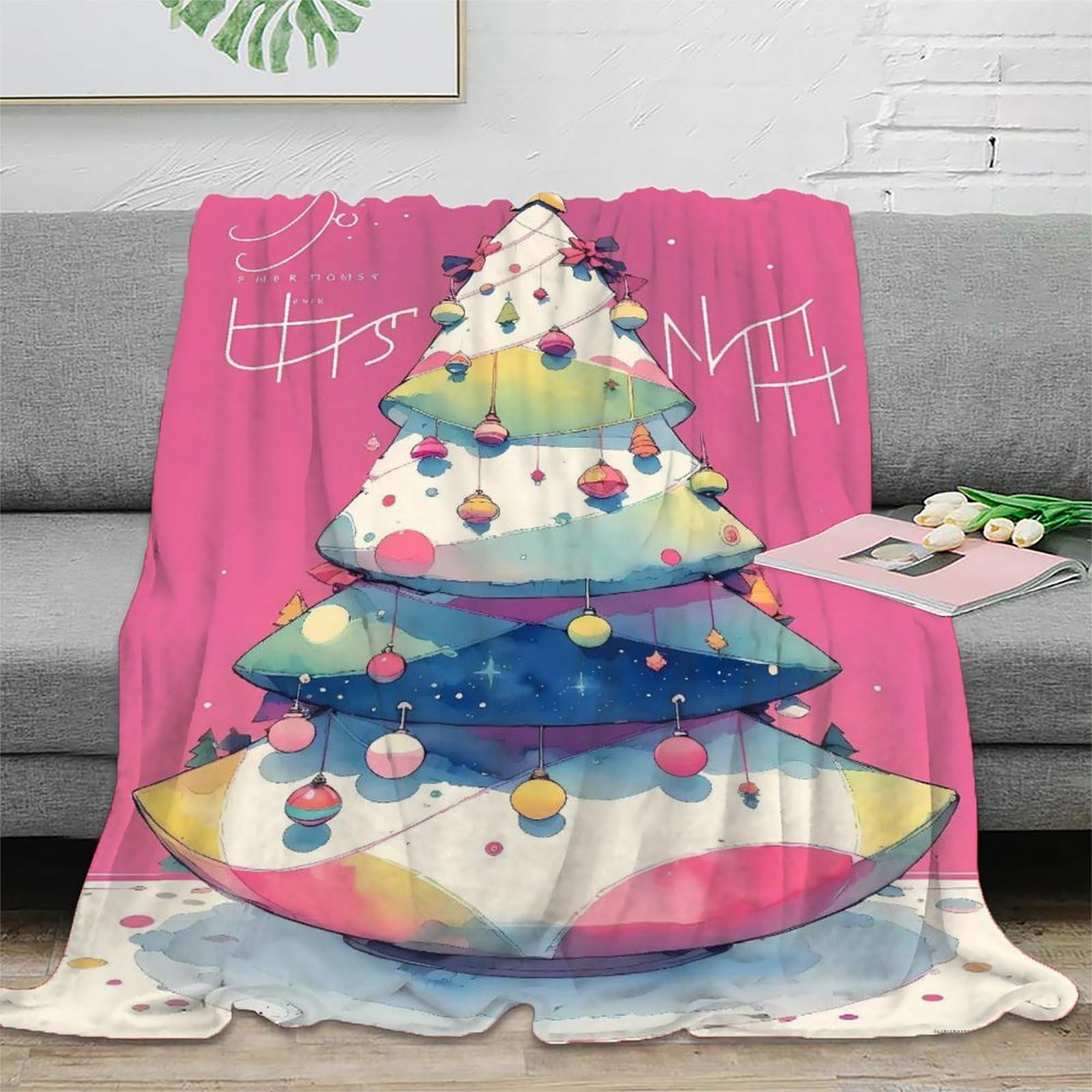 Couvertures joyeuses fêtes en microfibre douce, le cadeau idéal pour le canapé