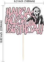 Vista 2 de Gyufise 1 pieza de decoración de pastel de cumpleaños con purpurina montada de terror clásico de Halloween para temática de terror sangriento