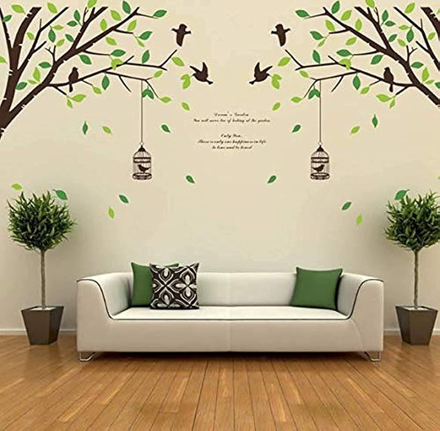 Large size forest tree branch bird cage wall sticker For Sitting room TV background wall home art poster decor mural-XSQ