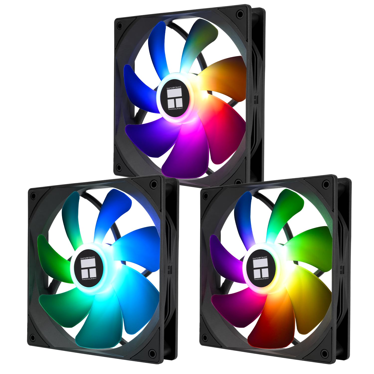 TR TL-C14C-S High Performance Cooling Fan 1500rpm, 4-Pin PWM Cooling Fan with S-FDB Bearing, 3 Packs CPU Fan (140mm, argb)