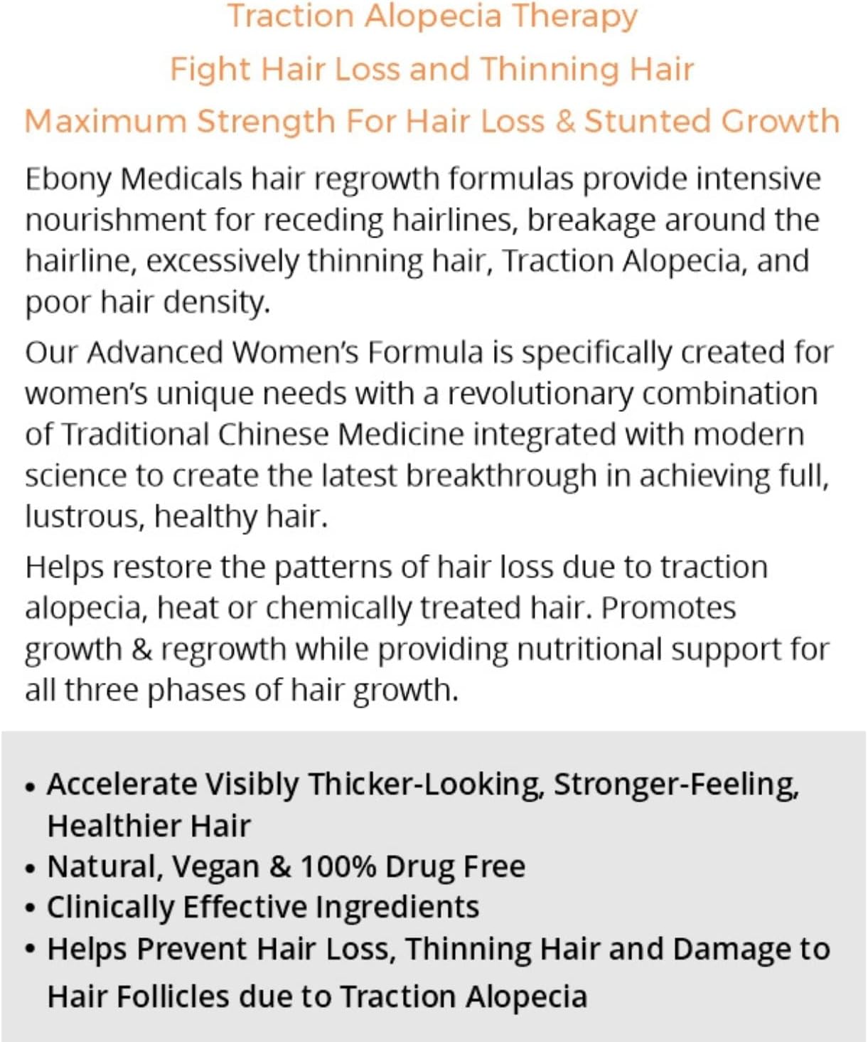 Ebony Medical Hair Support Supplement for Women of Color – Thinning Hair & Traction Alopecia Support – Keratin Boost, Follicle Nourishment, and Hair Strength Vitamins – 30-Day Supply - Image 7