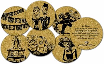 Corkology Day of the Dead Coaster Set, Cork