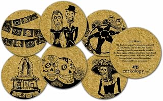 Corkology Day of The Dead Coaster Set, Cork
