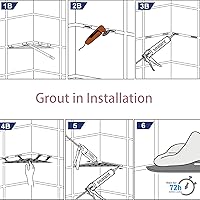 Vista 7 de Estante esquinero de ducha de acero inoxidable 304 pulido de 10 pulgadas, estantes esquineros empotrados con diseño de ranura, lechada de baño