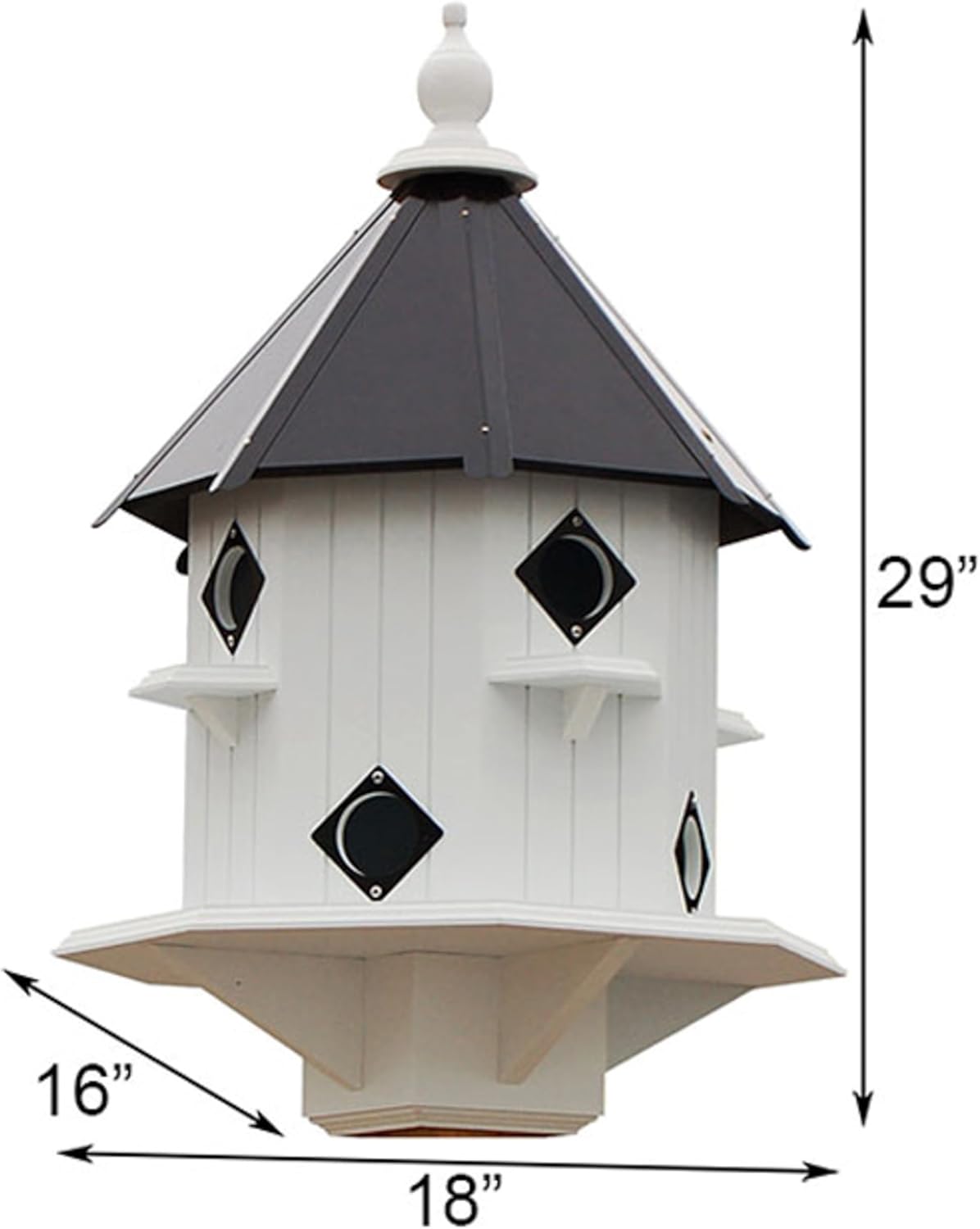 Wing & A Prayer Castle Bird House with Slate Colored Mounting Post