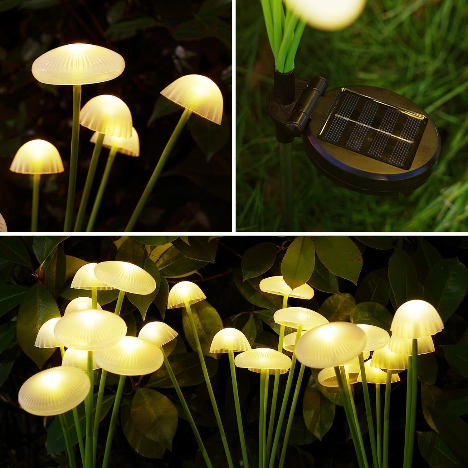 Solar Mushroom Garden Lights Outdoor (Set of 2), Waterproof Solar Powered LED Mushroom Stake Lights for Garden, Yard, Walkway, Flower Beds & Landscape-image-45