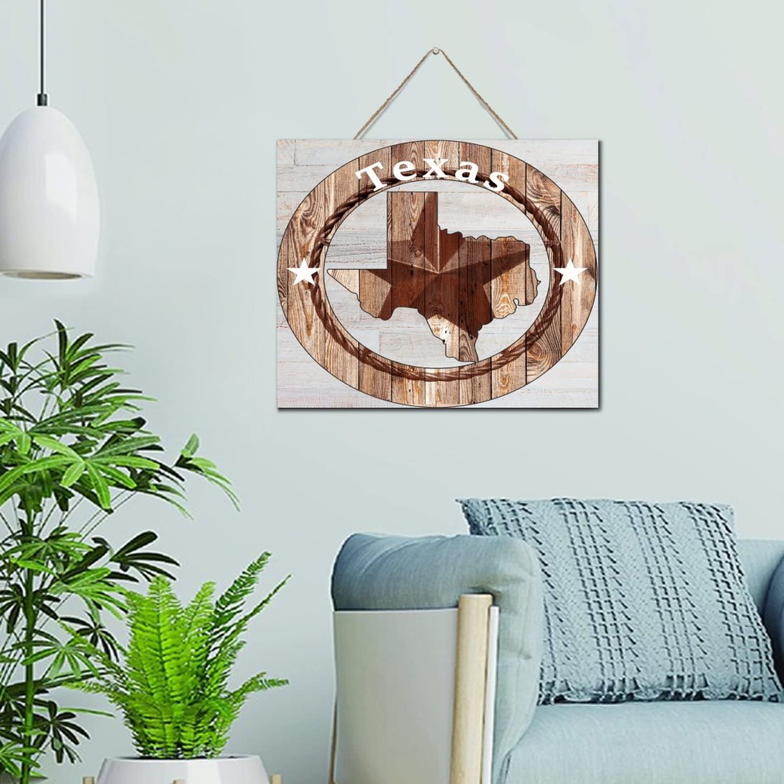 Letrero de madera de Texas para decorar comedores y crear un ambiente rústico americano