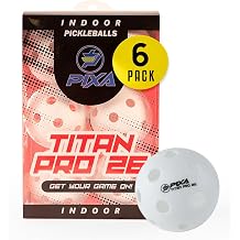 PIXA Titan Pro 26 Indoor Pickleball - USAPA Approved, Durable Indoor Pickleballs, Consistent Bounce, Smooth Flight, Ideal for Competitive Play- Packs of 3, 6, 12, 50