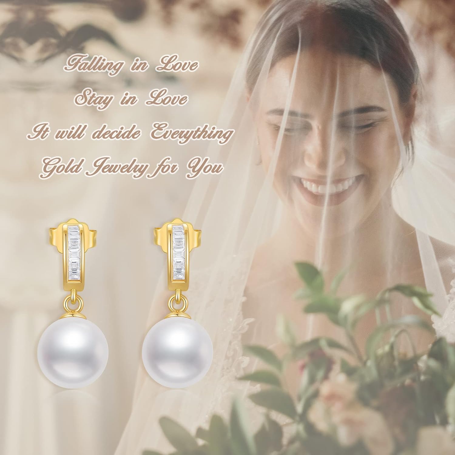 14K Gold Butterfly/Infinity Pearl Earrings for Women, Freshwater Cultured Pearl Studs Earrings Love Jewelry Anniversary Birthsday Gift for Girls, Mom, Wife