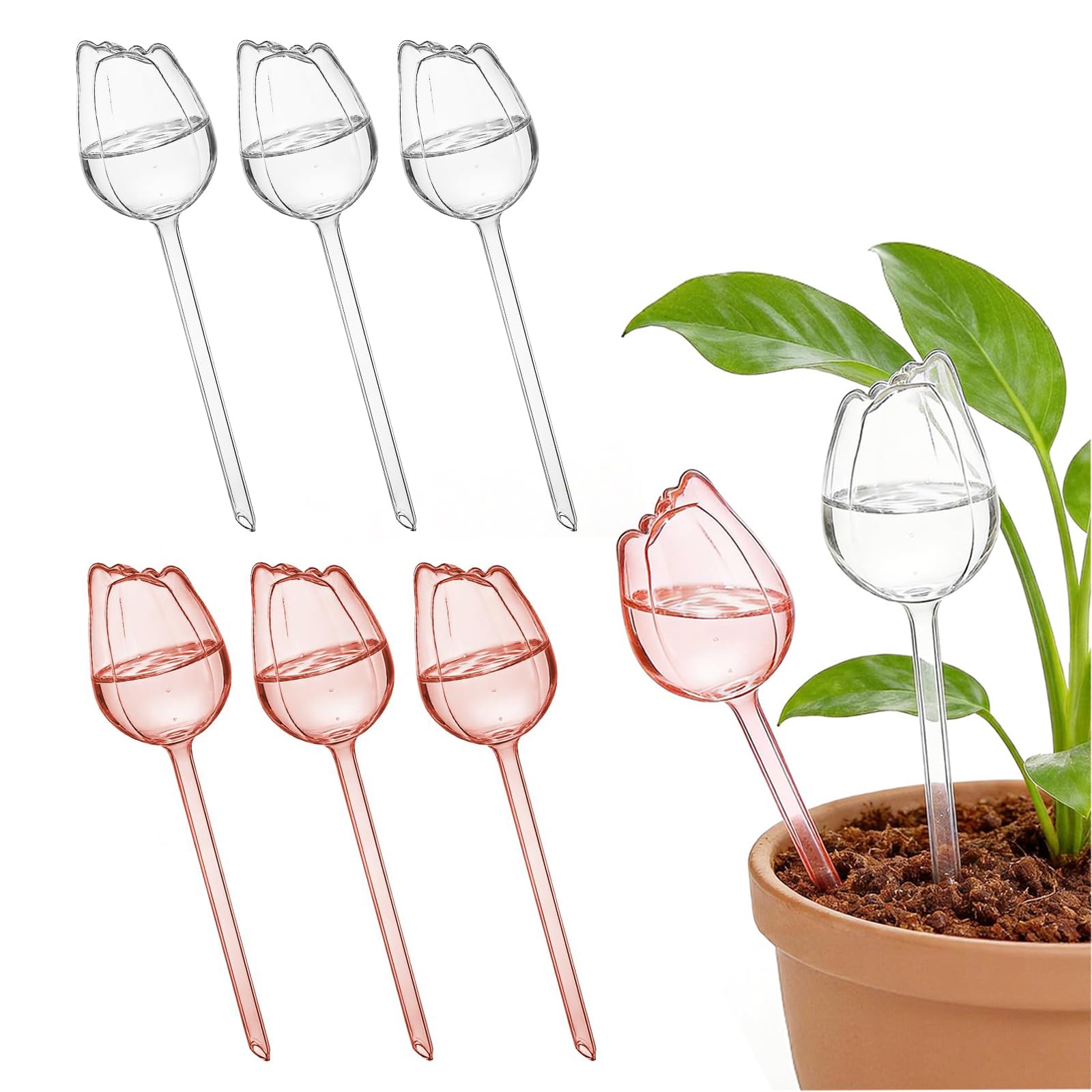 Yueeqian Plant Self Watering Globes,6Pcs Moisture Plants Drip Feeders