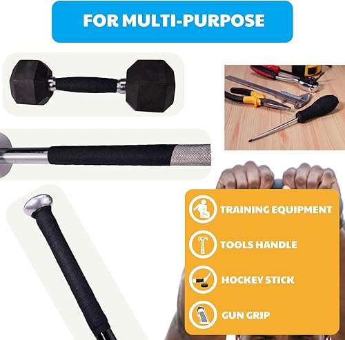 Miniatura 6 de Cinta de agarre  Cinta de agarre de tela multiusos para barras de dominadas, pesas, pesas, deportes, herramientas, asas, murciélagos, raquetas,