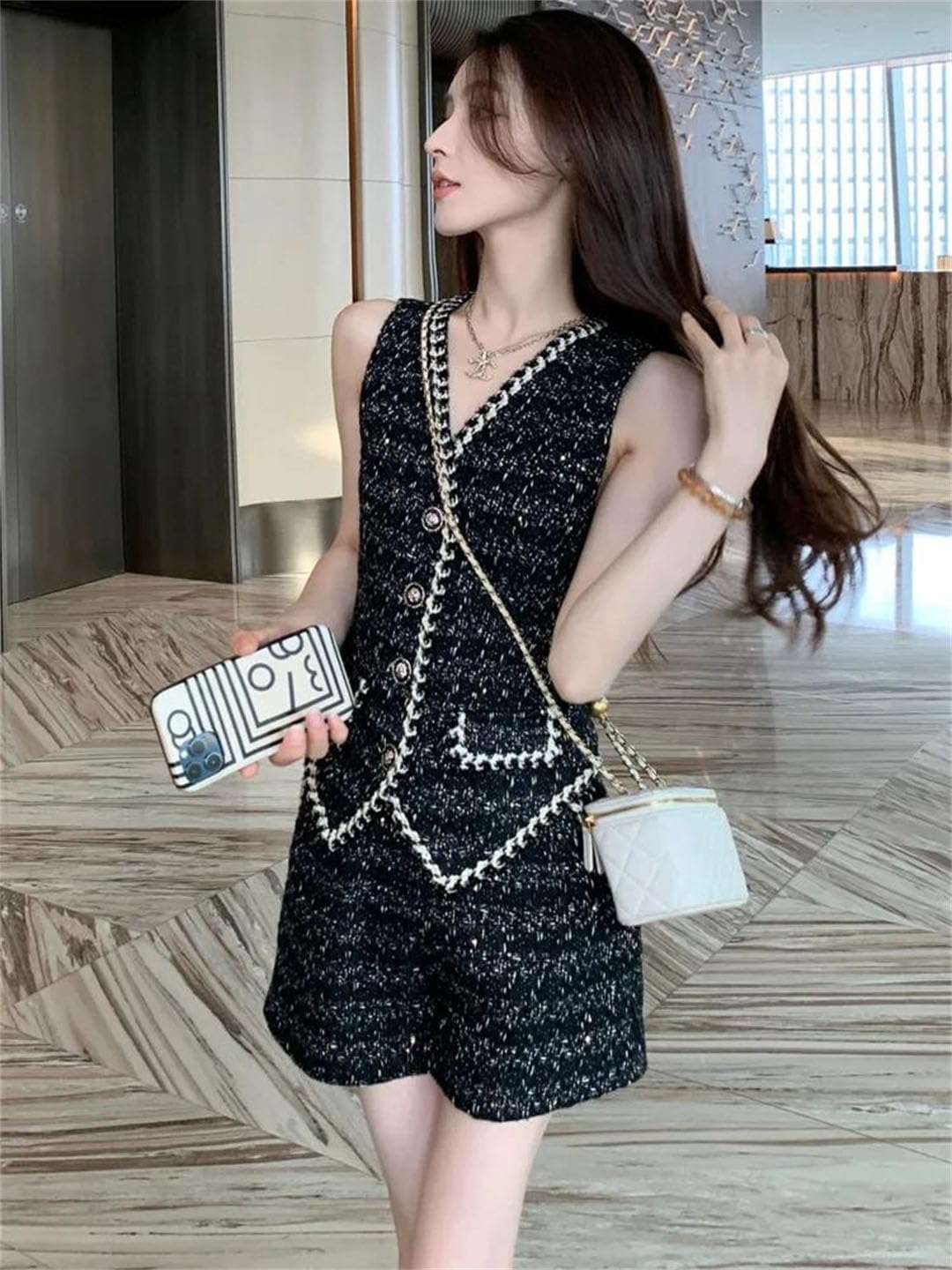 Women Two Piece Set Tank Top Shorts Casual Summer Outfit