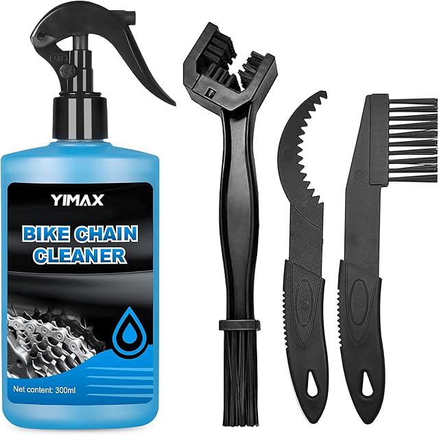 Bike Cleaner, YIMAX Chain Cleaner 300 Millilitres Cleaning Spray Degreaser Bike Chain Spray with Brushes Cycling Maintenance, Biodegradable Cleaner Spray Suitable For All Bicycle Chains